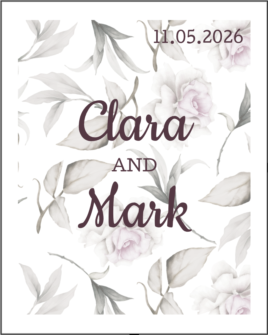 Wedding Wine Labels 4"x5"